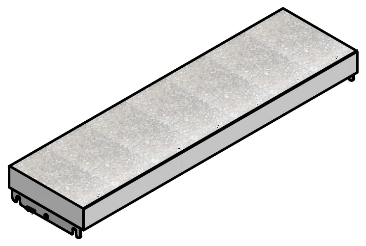 Model #10 Square-Edge Slab Tread, 3D view