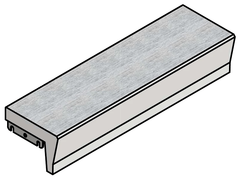Model #2 L-Tread, Bracket Mount, 3D view